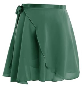 Brinkina Ballet Skirt Women Adult Girls Dance Chiffon Sarong Wrap Skirts(113 Dark Green-L)