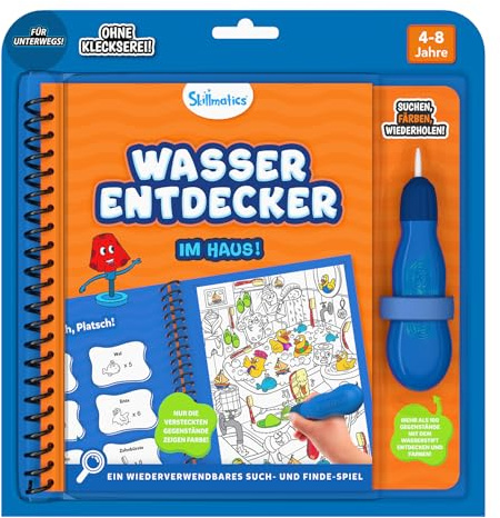 Skillmatics Wiederverwendbares Such- & Findebuch – Kleckerfreie | Wasser Malset für Kinder, lustige Lernaktivität, Reisespielzeug, Geschenk für Jungen & Mädchen von 4, 5, 6, 7, 8 Jahren