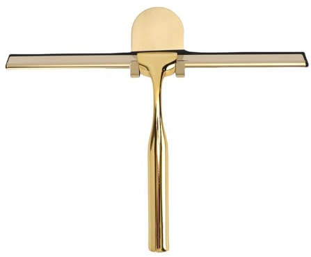 Fockety Duschabzieher aus Edelstahl für Glastüren, Abzieher für Duschglas, Reinigungsmittel, Allzweck-Fliesenwände, Badezimmer, Fenster und Auto-Scheibenwischer (Gold)