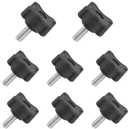 JJWNMLL 8pcs Tornillos, M6*16mm tornillo de estrella, tamaño de cabeza 30mm, tornillos moleteados, recambio de rosca, tornillo de fijación, pomo de sujeción para máquina
