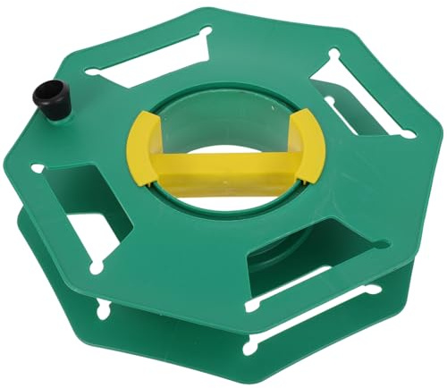 SEWACC Portacavo Avvolgicavo Manuale in Plastica Verde, Bobina per Cavi Elettrici Vuota con Maniglia Centrale Portatile, Bobina di Prolunga per Campeggio, Officina e Uso Domestico