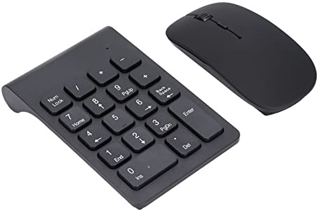 Cuifati Combinazione Mouse e Tastierino Numerico Wireless da 2,4 GHz, Tastierino Numerico Portatile a 18 Tasti con Mouse, Ricevitore USB Plug and Play per contabilità Ufficio Domestico, Ottico da