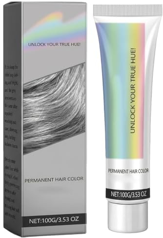 Tinte Para Cabello Gris Plateado A La Moda,Tóner De Cabello Plateado Para Mujeres,Ingredientes Naturales,Pare Todo Tipo De Cabellos,100G