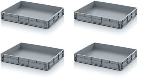 Auer Packaging 4x Eurobehälter 80 x 60 x 12 inkl. gratis Zollstock, 4er Set