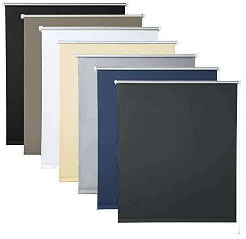 WOLTU Verdunkelungsrollo ohne Bohren, Thermo Verdunkelungsrollo mit Kette, Sichtschutz, für Türen und Fenster, 120 x 210 cm, Anthrazit