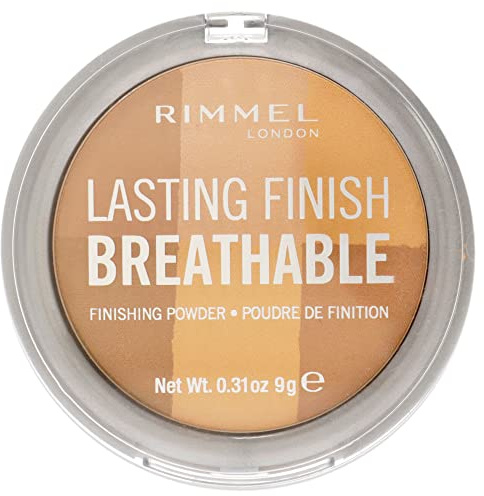 Rimmel London Lasting Finish - 003 Sand - Breathable Finishing Powder, Brightening, Lightweight, Six Shades in One, 0.31oz