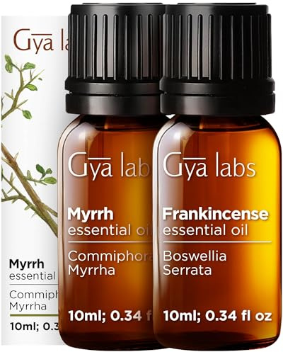 Gya Labs Frankincense and Myrrh Oils for Diffuser (0.34 fl oz x 2)