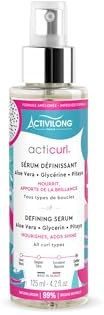 ACTIVILONG - Sérum Définissant Acticurl - Sans Rinçage - Définit Et Nourrit Tous Types de Boucles - Élimine Les Frisottis - 99% D'Ingrédients Naturels - Made In France - 125ml