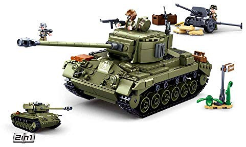 WWII - Mittlerer All. Panzer II (2in1) [M38-B0860], Spielset, Klemmbausteine, Soldaten, mit Spielfigur, Army WWII, bunt, Sluban Klemmbausteine SL95720