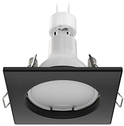 ledscom.de Spot à encastrer au plafond RIR Cadre d'encastrement noir mat carré + ampoule LED blanc chaud 3 niveaux de gradation : 500lm