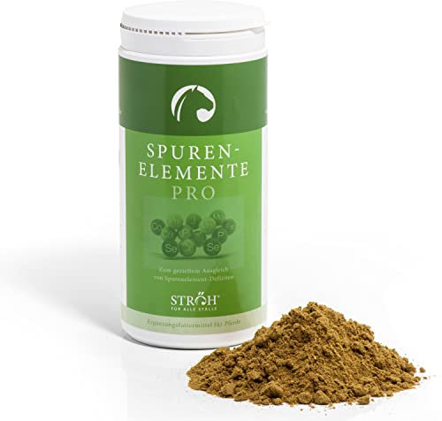 STRÖH Spurenelemente Pro Pferd (800g) • Zink, Mangan, Eisen, Kupfer, Selen, Jod und Cobalt für Pferde • Kräuter für Pferde • Premium Mineralfutter