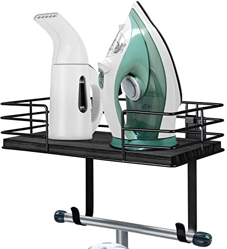 THYGIFTREE Bügelbrett-Aufhänger, Wandhalterung, Bügelbretthalter mit Ablage, Waschküche, Bügeleisen- und Bügelbretthalter, Waschküchen-Organisation und Aufbewahrung (dunkelgrau)