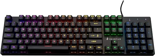 SureFire Kingpin M2 Mechanische Gaming Tastatur Englisch, Gaming Multimedia Keyboard Full Size, RGB-Tastatur mit Beleuchtung, 100% Anti-Ghosting-Tasten, englisches Layout QWERTY