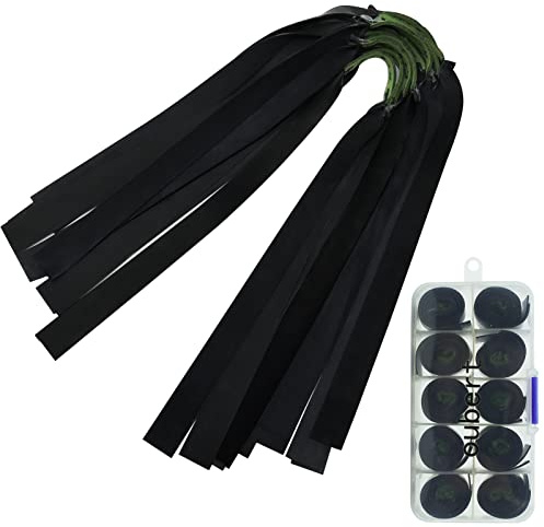 OUBOTER Lot de 10 élastiques pour lance-pierre avec boîte de rechange en caoutchouc pour catapulte, lance-pierre, chasse, tir (10 noirs)