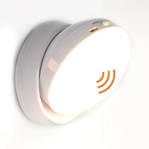 ZVM LED Wandleuchte Innen mit Bewegungsmelder 360°Drehbar, 3000K/7000K | Wandlampe mit Schalter, Kabellos Magnetische, USB Wiederaufladbare, Für Wohnzimmer/Flur/Treppen
