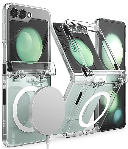 Ringke Slim Cerniera Magnetico Compatibile con Cover MagSafe per Samsung Galaxy Z Flip 5 5G, Custodia Trasparente Protezione Hinge con Ottima Grip Calza Perfetta per Wireless Ricarica - Clear
