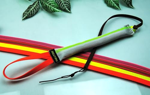 BULLYZEI Beißwurst-Peitsche Feuerwehrschlauch Neon-Extrem 20cm Hundesport (Neon-Gelb Nylon)