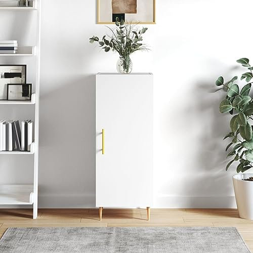 AUVYI Sideboard Hochglanz-Weiß 34,5x34x90 cm Holzwerkstoff Vorratsschrank Kleiderschrank Kinderzimmer Barschrank Schrank Organizer Fernsehschrank Mehrzweckschrank Küchenschränke