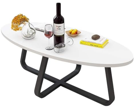 Couchtisch Moderner Couchtisch/kleiner Beistelltisch/ovaler Beistelltisch, Teetisch, Wartebereich, Tische, Säulentische, Sofatisch for Wohnzimmer, Schlafzimmer, Balkon, Länge 100 cm/120 cm Nachttische