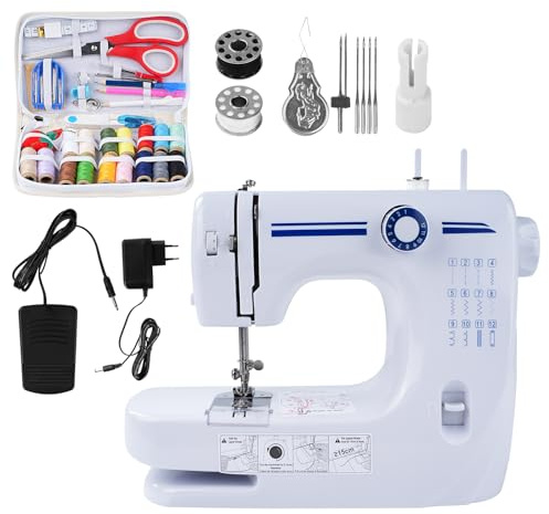 LetCart Elektrische Nähmaschine, leicht und tragbar, 608 A, Mini-Nähmaschine, 12 Stiche, mit Nähset