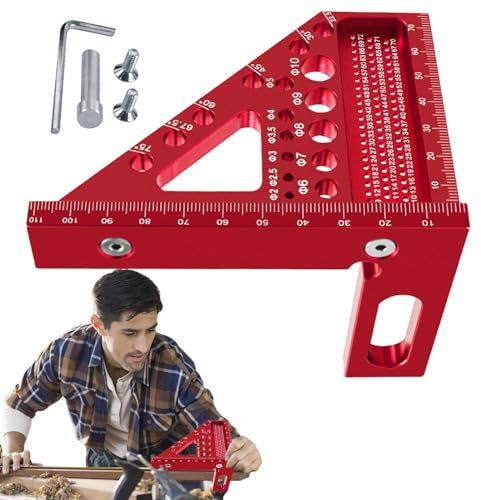 Multi-Angle Measuring Ruler, Multi-Angle Protractor, Aluminum Alloy Marking Triangle Rulers, Layout Measuring Tool, Saddle Square Ruler for Precise Marking, Engineering