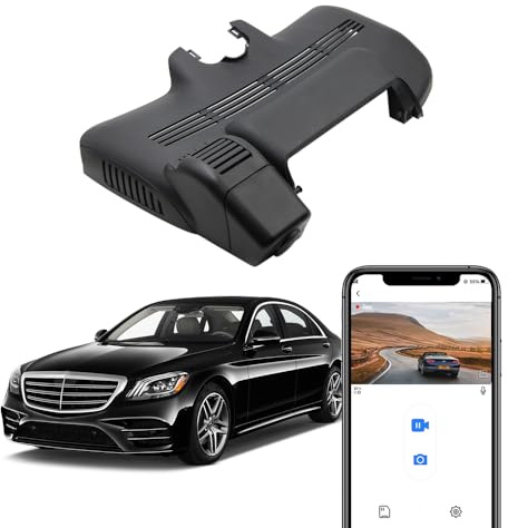 Fitcamx Dashcam 4K Kompatibel mit Mercedes-Benz S-Class 400 450 550 550e 560 560e 600 Sedan Coupe Hybrid 2013-2020 (HD2-6138/W222), OEM 2160P UHD Autokamera WiFi, G-Sensor, WDR, Schwarz, 64 GB Karte