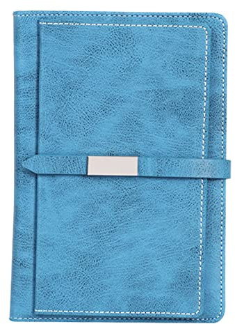 HOODANCOS Notizbuch Mit Kunstlederhülle Retro Design Schnallenriemen Für Tagebuch Notizen Büro Oder Zuhause Blau