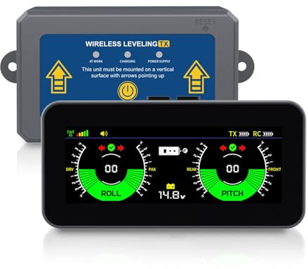 OBEST Wireless Campervan Leveller, Caravan Accessory for Levelling with Alert, Wireless Leveling Device High Precision Level Tilt for RV/Off-Road Vehicles