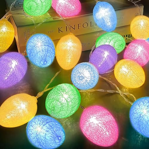 Påsk pastellljus, 2 m 10 LED ägg dekorationslampor, batteridrivna äggljusslingor för påsk, fest, öppen spis, mantel, ingång, träd, heminredning