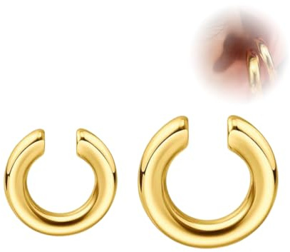 JEYORZY 2 Pezzi Ear Cuff Orecchini Non piercing, Orecchini Donna Chunky Earcuff Orecchini, clip per Cartilagine Orecchini a clip per Ragazze Ipoallergenici Regalo-oro
