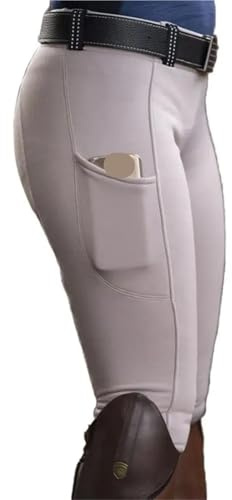 GMGQJST Pantalones de equitación Pantalones de equitación elásticos de Cintura Alta for Mujer y Hombre(White,L)