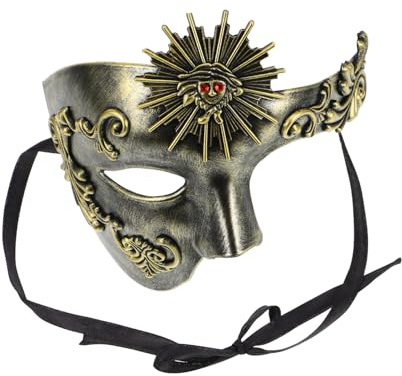 Cabilock Masque Vénitien Demi-visage Élégant pour Hommes et Femmes Masque Mascarade Réglable Abs Léger pour Carnaval Bal Masqué et Fêtes Costumées