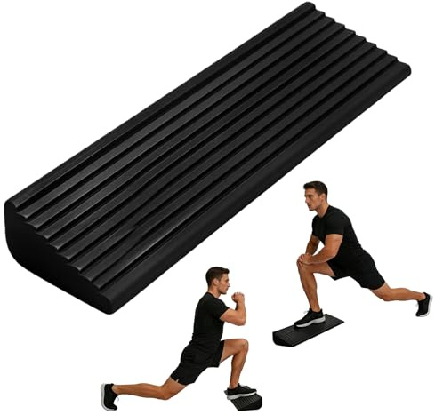 Tabla inclinada para pantorrillas, para entrenamiento de pantorrillas, antideslizante, para estiramiento, sentadillas, peso muerto, equilibrio, negro, 40,5 × 16 × 6 cm