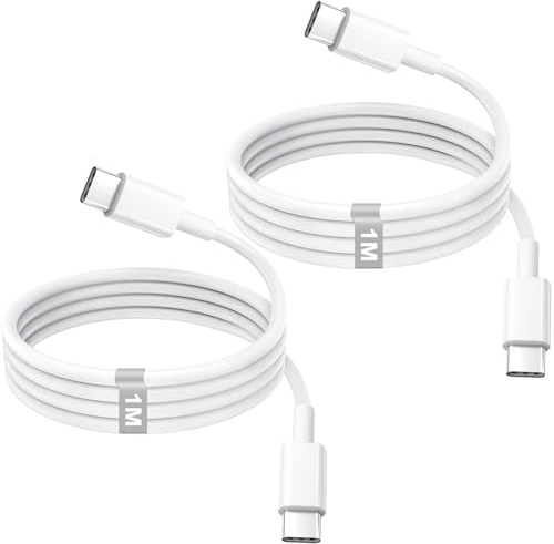 Cable USB C a USB C 1M+1M, 60W Cable iPhone USB C Carga Rapida,Cabo Cargador USBC Carga Rapida PD 3.0 Cable Tipo C Carga Rápida para Apple iPhone 17 Pro/Air/16/15/Plus/Pro/iPad Air/Pro/MacBook Air/Pro