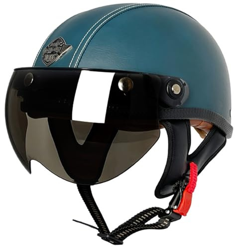 Vintage Caschi Jet E Demi-Jet Con Occhiali Casco Mezzo Retrò Moto DOTECE Omologato Caschi Cromwell De Retrò Per Uomo E Donna Aperto Casco De Scodella For Cruiser Scooter Q,L:59-60CM