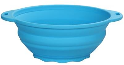 Jovilife Collapsible Silicone Mixing Bowl - 1800ml(60 fl oz) - BPA Free, Dishwasher Safe, Non-Slip Base Salad Bowls for Kitchen, Camping & Travel (Blue)