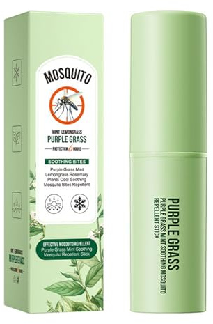 Mosquito Bite Relief Stick, Purple Grass Insect Bite Relief, Bite Cream For Itchy Skin Relief For Adults, Repels & Soothes Mosquito, Wasp & Midge Bites, Outdoor Travel Essentials, 7g