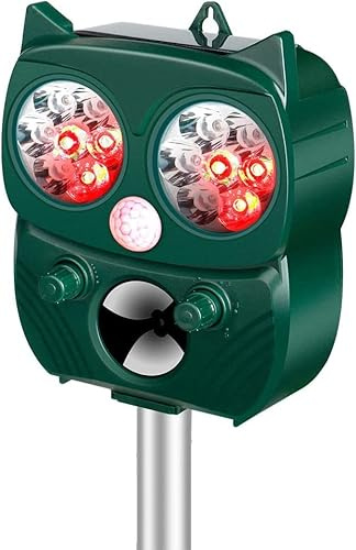 Professionale Repellente Gatti,Ultrasonico Solare Alimentato Animale Deterrente per Giardino Piccioni, Uccelli, Topi,Volpi,5 Modalità Regolabili,Impermeabile Dissuasore Per Gatti Ultrasuoni