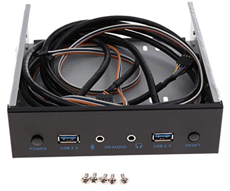 Milageto HUB de Panel Frontal con 2 Puertos USB 3.0, Bahía para Disquetera Y Puerto de 3,5 Mm para Unidad USB.