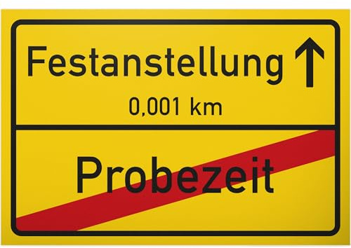 DankeDir! Festanstellung Probezeit Schild Deko Türschild - Geschenk ersten Job Gratulationskarte Beruf bestandene Probezeit - Glückwunschkarte Berufseinstieg Kollege Familie beste Freunde