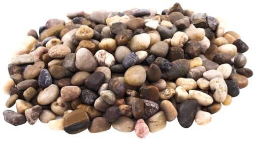 Invero Mixed Natural Coloured Small Decoration Stones Pebbles Ideal for Table Décor, Pots, Vases, Gardens, Weddings, Aquariums and more - 1kg Bag