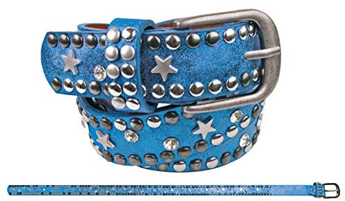 bb-Klostermann Gürtel Nieten & Stern blau 75 cm 22509 - Kindergürtel