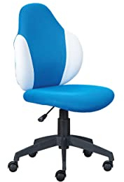 Inter Link - Silla de Oficina - Silla de Oficina para niños - Silla giratoria para niños - Revestimiento de Malla - Azul y Blanco - Jessi