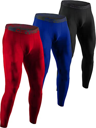 DEVOPS 3 Pack Men's Compression Pants Leggings