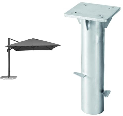 Schneider-Schirme Rhodos Grande Ampelschirm anthrazit ca. 400 x 300 cm & Universal-Bodenplatte