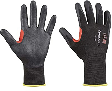 Honeywell 10 paia di guanti da lavoro resistenti al taglio CoreShield™, nero/rosso, rivestimento in microschiuma di nitrile, lavabili, touchscreen capacitivo, 11/XXL, 21-1518B/11XXL