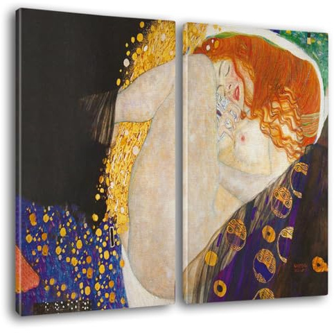 Giallobus - Große Gemälde im XXL-Format - Gustav Klimt - Berühmte Künstler - Danae - Leinwand - 144x100cm | 2pcs. x 70x100cm - Moderne Gemälde für zu Hause