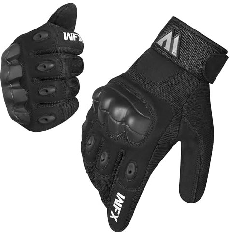 WESTWOOD FOX GEAR Guanti da Moto Guanti da Moto protettivi Traspiranti con Dita Intere per Guida su Strada Arrampicata Motocross Corsa Ciclismo BMX ATV MTB per Uomo e Donna (Nero, S)