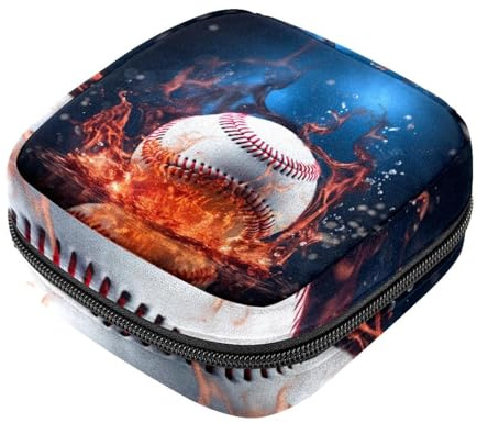 VTGHDEEQ Sanitary Napkin Storage Bag,Period Bag,Baseball Flame Sports Water,Sanitary Bags for Feminine Products