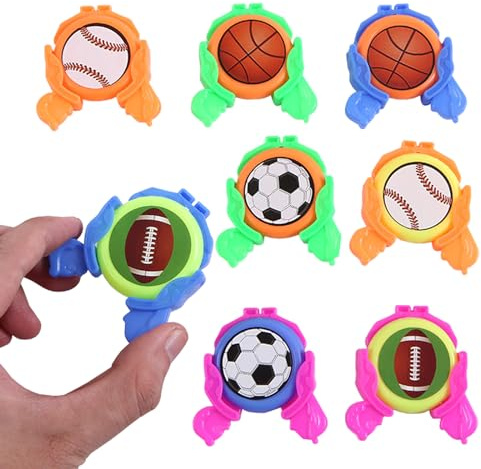 YZZT 8PCS Mini Catapult Frisbee, Lancio con energia elastica di potenza, Frisbee con tema di palla, Giochi per rilassare lo stress, Giochi per persone da 4 anni ad adulti, Giuochi per indoor e outdoor